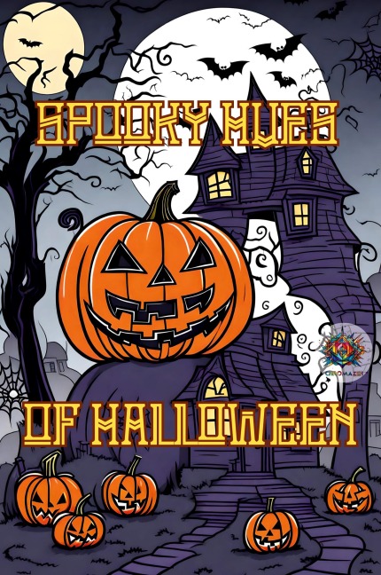 Spooky Hues of Halloween: Dive Into the Creepy and Spooktacular Halloween World Full Of Witches, Pumpkins, Haunted Houses, Ghosts or Black Cats and Nurture Your Creative Soul. The Halloween Coloring Book for Adults and Kids for Relaxation & Stress Relief