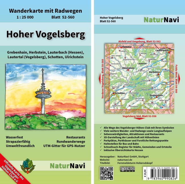 Hoher Vogelsberg 1 : 25 000: Wanderkarte mit Radwegen Grebenhain, Herbstein, Lauterbach (Hessen), Lautertal (Vogelsberg), Schotten, Ulrichstein