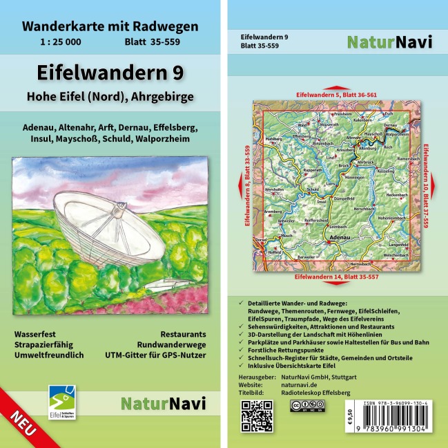 Eifelwandern 9 - Hohe Eifel (Nord), Ahrgebirge 1 : 25 000: Wanderkarte mit Radwegen, Blatt 35-559, 1 : 25 000, Adenau, Altenahr, Arft, Dernau, Effelsberg, Insul, Mayschoß,