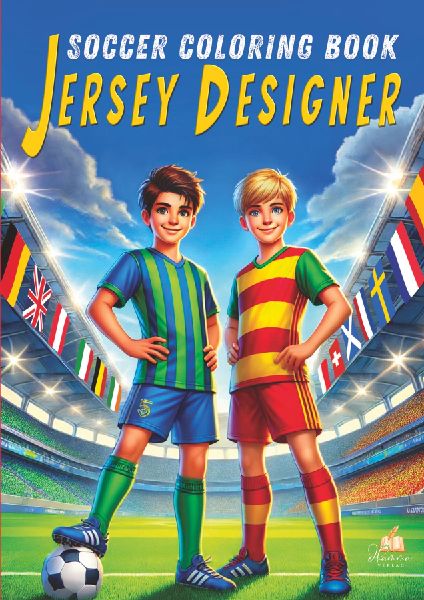 Soccer Coloring Book - Jersey Designer: Create, color & customize the iconic home and away kits of Europes 50 top clubs - 100 illustrations, fun facts & endless creativity for young soccer fans!