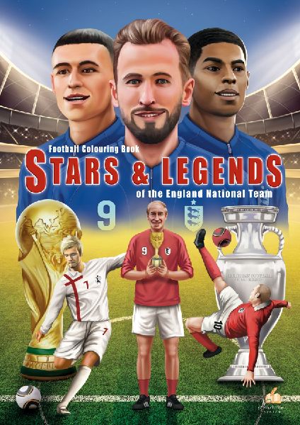 Football colouring book STARS & LEGENDS of the England National Team: 50 colouring pages from historic heroes to todays champions - creative fun for England fans of all ages!