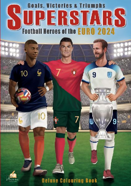 Goals, Victories & Triumphs: SUPERSTARS - Football Heroes of the EURO 2024. Deluxe colouring book with over 60 detailed player drawings and exciting profiles for fans of all ages.