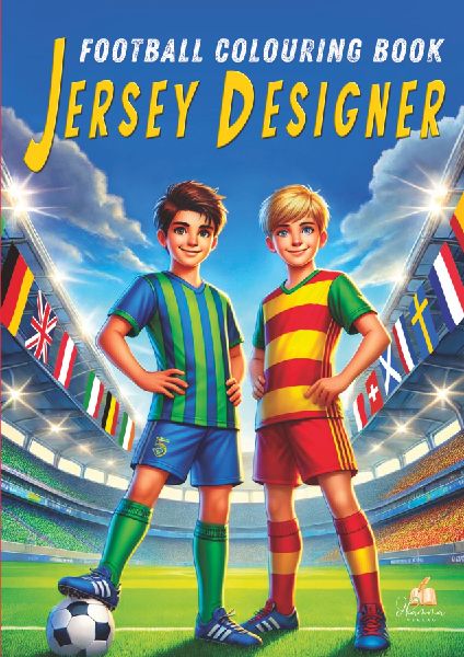 Football Colouring Book - Jersey Designer: Create, colour and customise the home and away kits of Europes top 50 clubs - with 100 illustrations and fun facts, its the perfect gift for young football fans!