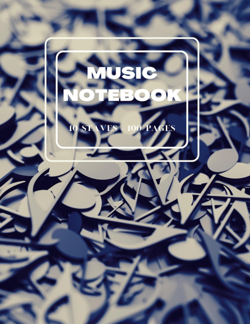 Blank Sheet Music Notebook: GREAT MUSIC NOTEBOOK | Composition Book | Notebook for Musicians | Cool Cover... Large 10 Staves per Page, 100 Pages