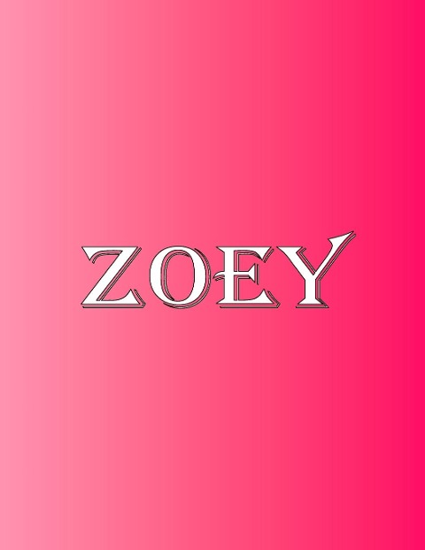 Zoey: 100 Pages 8.5 X 11 Personalized Name on Notebook College Ruled Line Paper