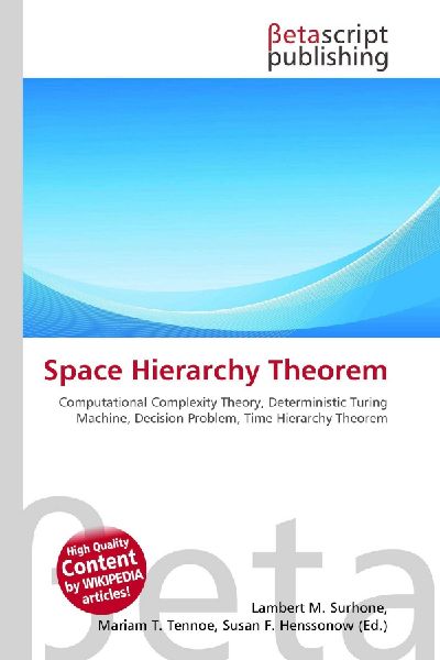 Space Hierarchy Theorem:         Computational Complexity Theory, Deterministic Turing Machine, Decision        Problem, Time Hierarchy Theorem