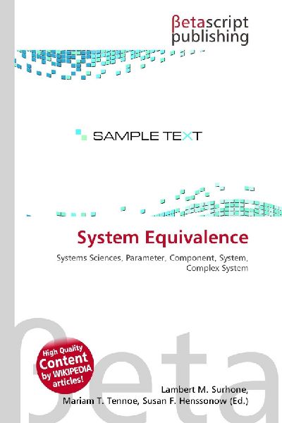 System Equivalence: Systems Sciences, Parameter, Component, System, Complex System