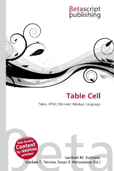 Table Cell: Table, HTML Element, Markup Language