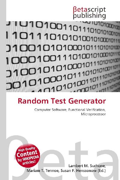 Random Test Generator: Computer Software, Functional Verification, Microprocessor