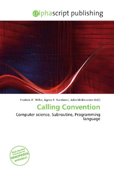 Calling Convention: Computer science, Subroutine, Programming language