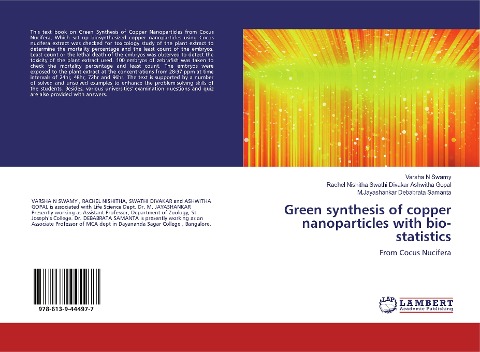 Green synthesis of copper nanoparticles with bio-statistics: From Cocus Nucifera