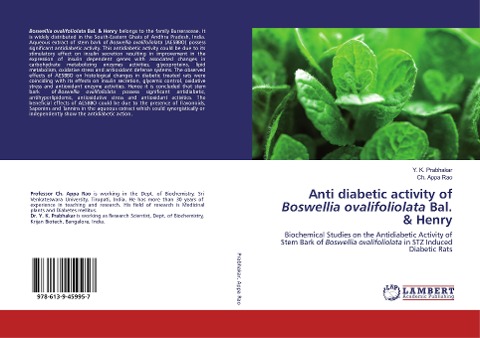 Anti diabetic activity of Boswellia ovalifoliolata Bal. & Henry: Biochemical Studies on the Antidiabetic Activity of Stem Bark of Boswellia ovalifoliolata in STZ Induced Diabetic Rats