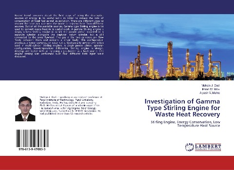 Investigation of Gamma Type Stirling Engine for Waste Heat Recovery: Stirling Engine, Energy Conservation, Low Temperature Heat Source