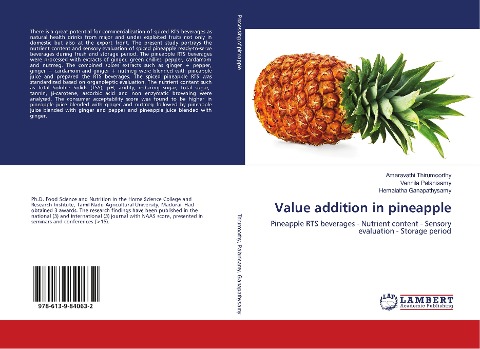 Value addition in pineapple: Pineapple RTS beverages - Nutrient content - Sensory evaluation - Storage period