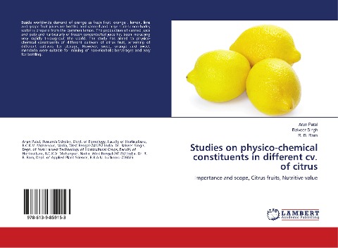 Studies on physico-chemical constituents in different cv. of citrus: Importance and scope, Citrus fruits, Nutritive value