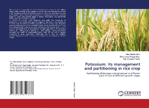 Potassium: its management and partitioning in rice crop: Partitioning of biomass and potassium in different parts of rice at different growth stages