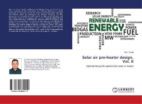 Solar air pre-heater design, Vol. II: Optimal design for packed bed solar air heater