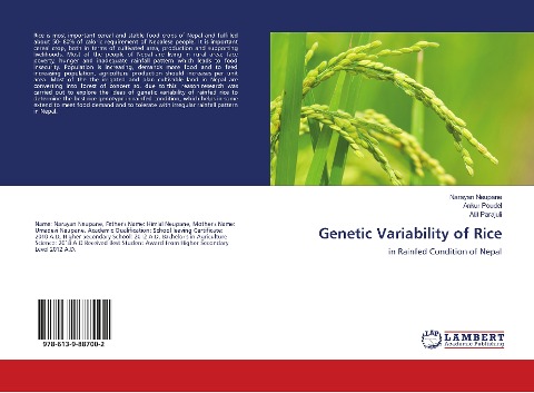 Genetic Variability of Rice: in Rainfed Condition of Nepal