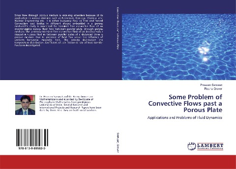 Some Problem of Convective Flows past a Porous Plate: Applications and Problems of Fluid Dynamics