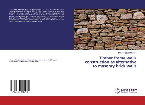Timber-frame walls construction as alternative to masonry brick walls