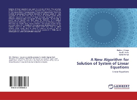 A New Algorithm for Solution of System of Linear Equations: Linear Equations