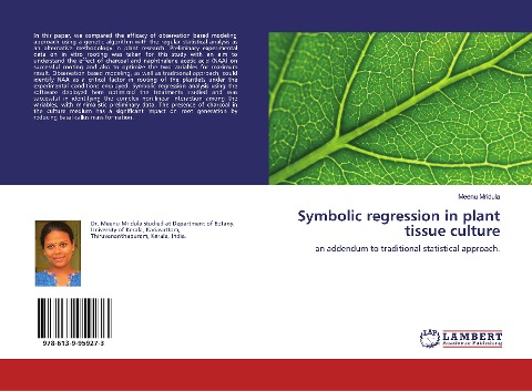Symbolic regression in plant tissue culture: an addendum to traditional statistical approach.