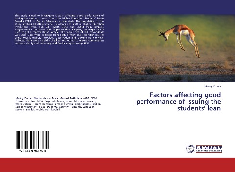 Factors affecting good performance of issuing the students loan