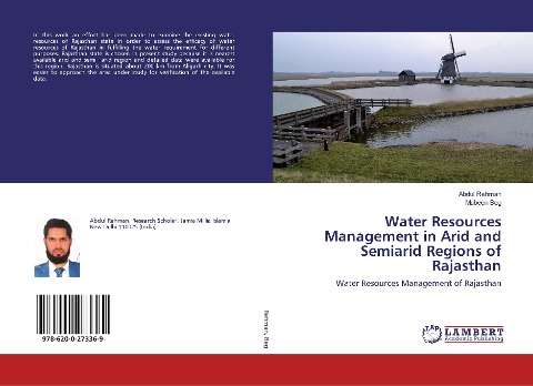 Water Resources Management in Arid and Semiarid Regions of Rajasthan: Water Resources Management of Rajasthan