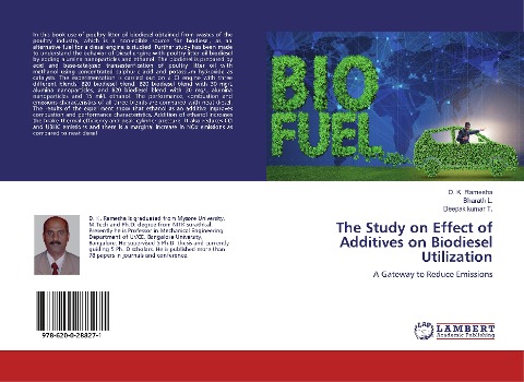The Study on Effect of Additives on Biodiesel Utilization: A Gateway to Reduce Emissions