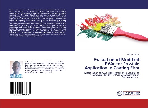 Evaluation of Modified PVAc for Possible Application in Coating Firm: Modification of PVAc with Hydroxylated Seed Oil as a Copolymer Binder for Possible Application in Coating Industry