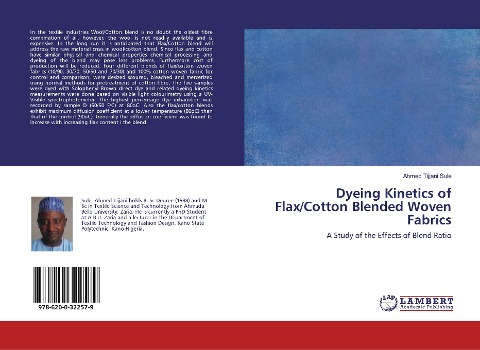 Dyeing Kinetics of Flax/Cotton Blended Woven Fabrics: A Study of the Effects of Blend Ratio
