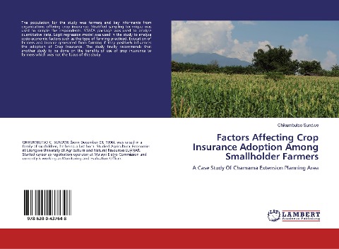 Factors Affecting Crop Insurance Adoption Among Smallholder Farmers: A Case Study Of Chamama Extension Planning Area