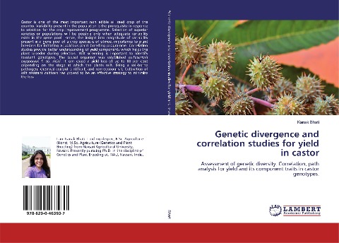 Genetic divergence and correlation studies for yield in castor: Assessment of genetic diversity. Correlation, path analysis for yield and its component traits in castor genotypes.