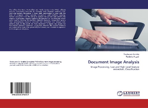 Document Image Analysis: Image Processing, Low and High Level feature extraction, Classification