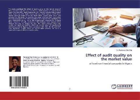 Effect of audit quality on the market value: of listed non financial companies in Nigeria