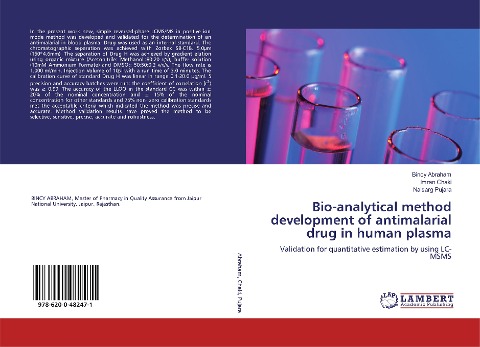 Bio-analytical method development of antimalarial drug in human plasma: Validation for quantitative estimation by using LC-MSMS