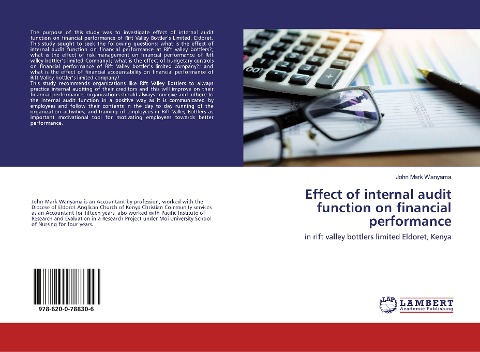 Effect of internal audit function on financial performance: in rift valley bottlers limited Eldoret, Kenya