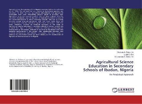 Agricultural Science Education in Secondary Schools of Ibadan, Nigeria: An Analytical Approach