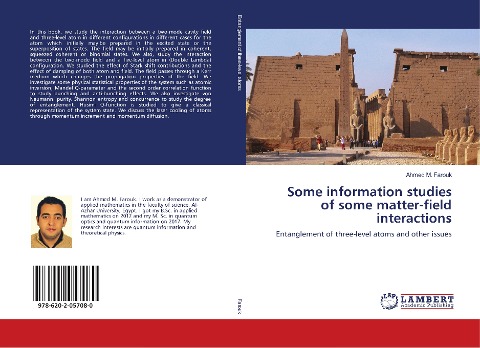 Some information studies of some matter-field interactions: Entanglement of three-level atoms and other issues