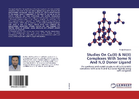 Studies On Cu(II) & Ni(II) Complexes With Some N And N,O Donor Ligand: The syntheses and crystal structures of Cu(II) & Ni(II) complexes with some N and N,O donor ligands along with coligands
