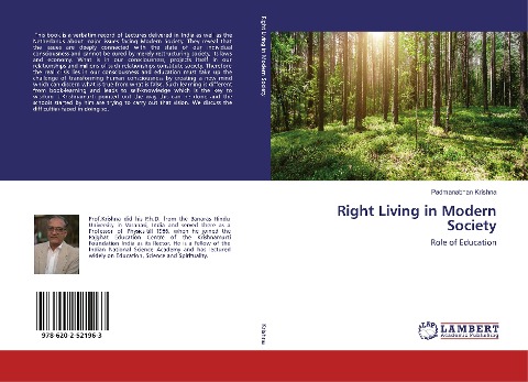 Right Living in Modern Society: Role of Education