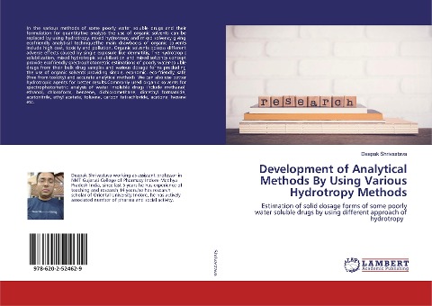 Development of Analytical Methods By Using Various Hydrotropy Methods: Estimation of solid dosage forms of some poorly water soluble drugs by using different approach of hydrotropy