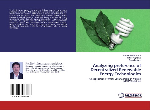 Analyzing preference of Decentralized Renewable Energy Technologies: An application of Multi-Criteria Decision Making (MCDM) Method