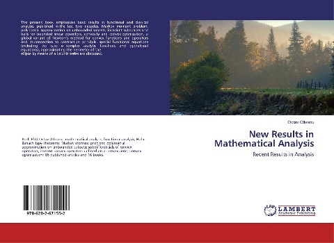 New Results in Mathematical Analysis: Recent Results in Analysis