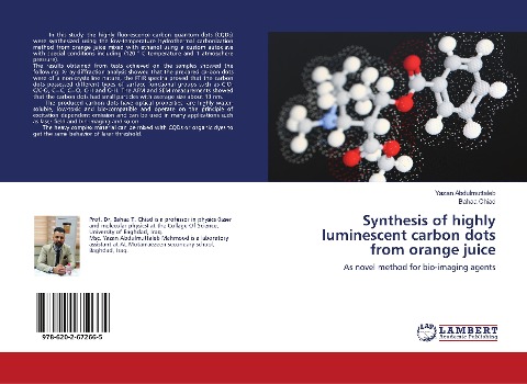 Synthesis of highly luminescent carbon dots from orange juice: As novel method for bio-imaging agents