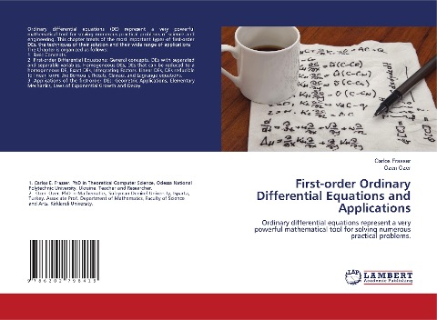 First-order Ordinary Differential Equations and Applications: Ordinary differential equations represent a very powerful mathematical tool for solving numerous practical problems.