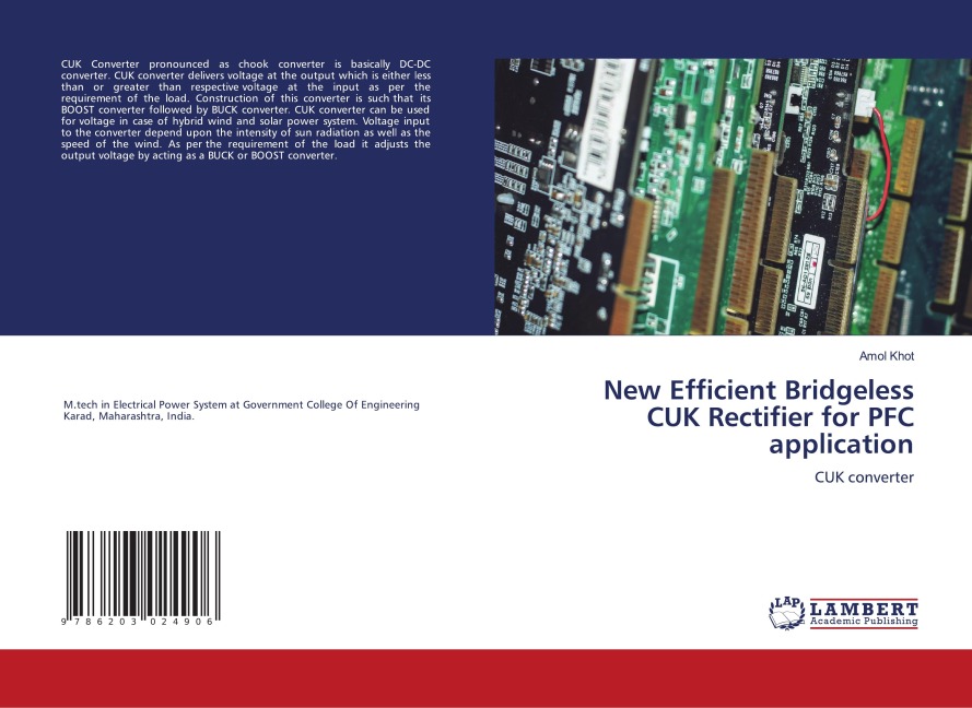 New Efficient Bridgeless CUK Rectifier for PFC application: CUK converter