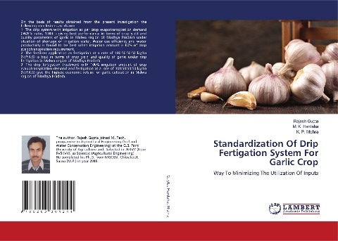 Standardization Of Drip Fertigation System For Garlic Crop: Way To Minimizing The Utilization Of Inputs