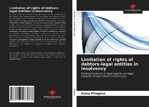 Limitation of rights of debtors-legal entities in insolvency: General provisions on legal capacity and legal capability of legal entities in bankruptcy