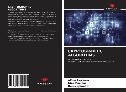 CRYPTOGRAPHIC ALGORITHMS: IN SOFTWARE PRODUCTS1C:MEDICINE LINE OF SOFTWARE PRODUCTS